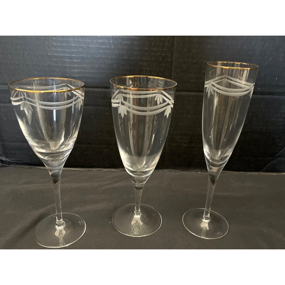 Waterford Marquis Firenze Crystal Wine, Beverage, Champagne Set of 3